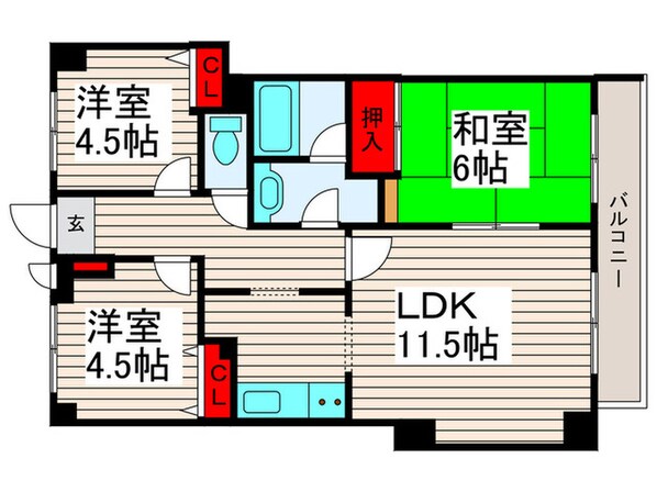 ビブレ谷在家の物件間取画像